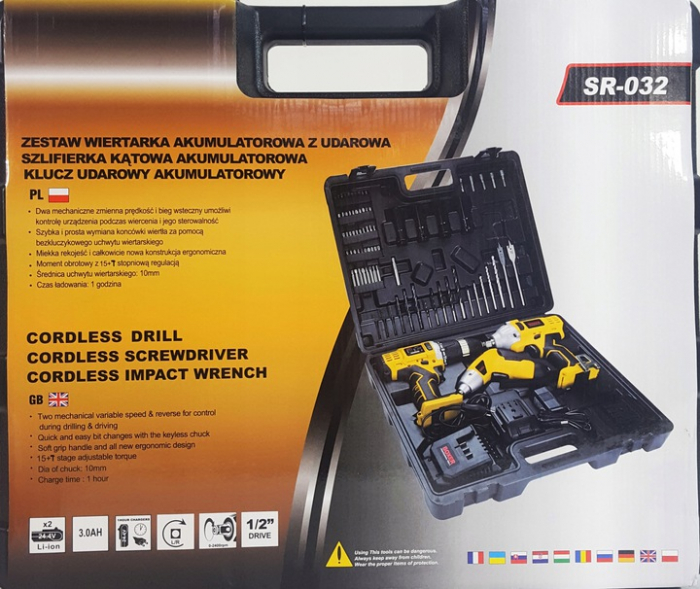 Autofiletanta + pistol impact 24.4V 3ah + surubelnita 3.6V (SR-032) [2]