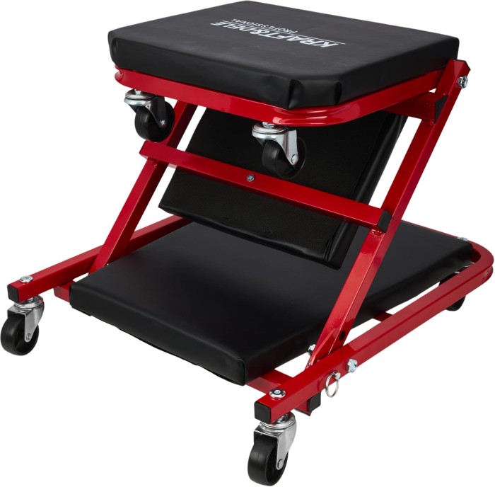 Banca atelier 2 in 1 tip sezlong si scaun, 6 roti pivotante, cadru metalic, 150 kg (KD10764) [10]