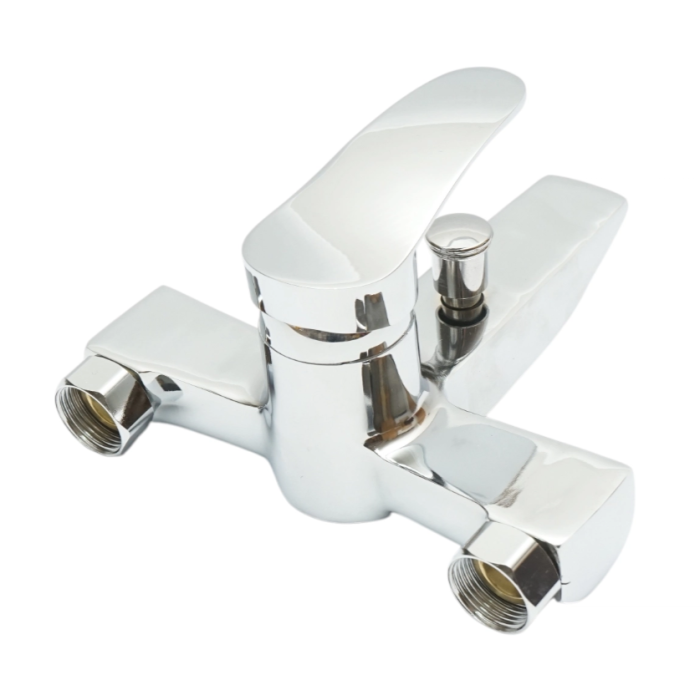 Baterie baie cada dus monocomanda, montaj perete, cartus ceramic, crom lucios (DISSY37) [4]