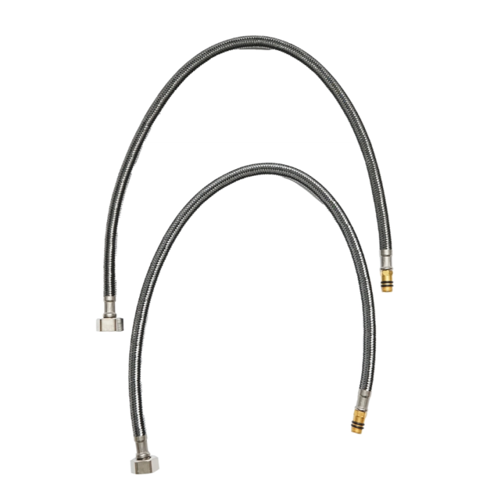 Baterie chiuveta bucatarie cu pipa flexibila, finisaj crom cu alb, stativ cu monocomanda, material aliaj zinc, accesorii incluse (DISPM67) [8]