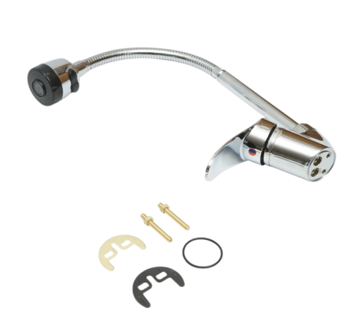 Baterie chiuveta bucatarie cu pipa flexibila, perlator 2 functii, crom lucios DISMU13 (BK79029) [2]