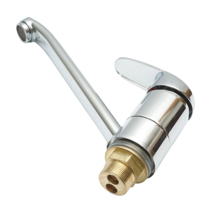 Baterie chiuveta bucatarie cu pipa mobila 22cm monocomanda, cartus ceramic, crom lucios (DISSY36) [3]