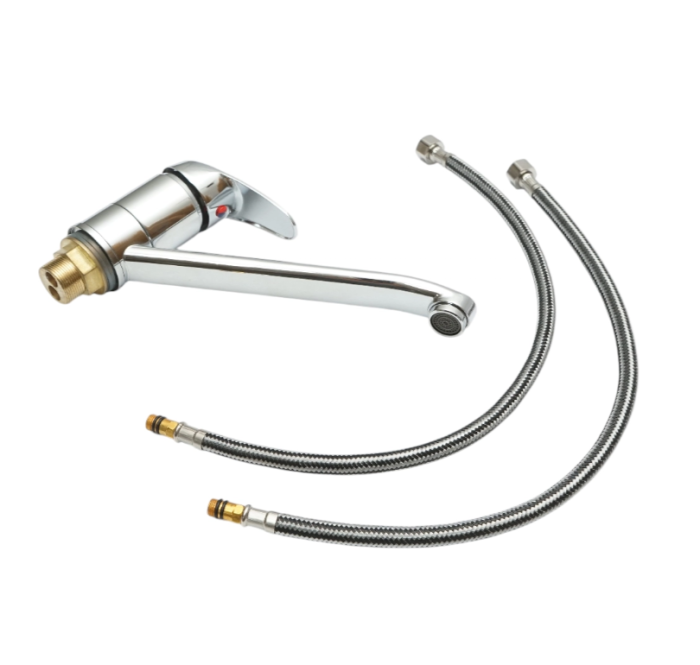 Baterie chiuveta bucatarie cu pipa mobila 22cm monocomanda, cartus ceramic, crom lucios (DISSY36) [2]