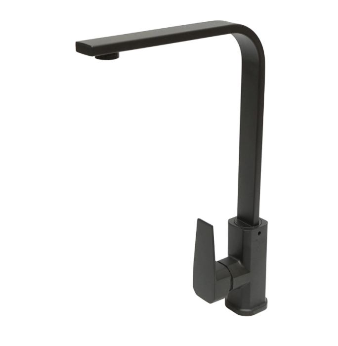 Baterie chiuveta bucatarie rotativa, finisaj negru mat, stativ cu monocomanda, aliaj zinc, accesorii incluse (DISPM63) [1]