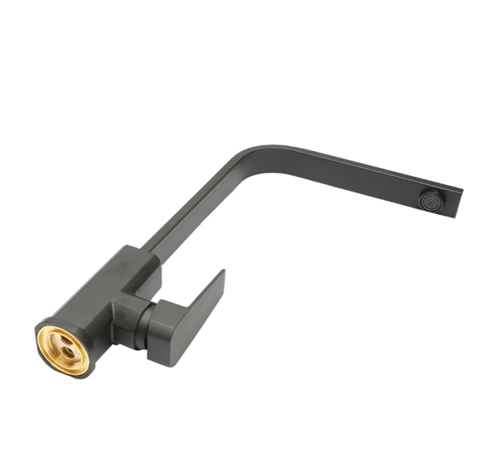 Baterie chiuveta bucatarie rotativa, finisaj negru mat, stativ cu monocomanda, aliaj zinc, accesorii incluse (DISPM63) [2]