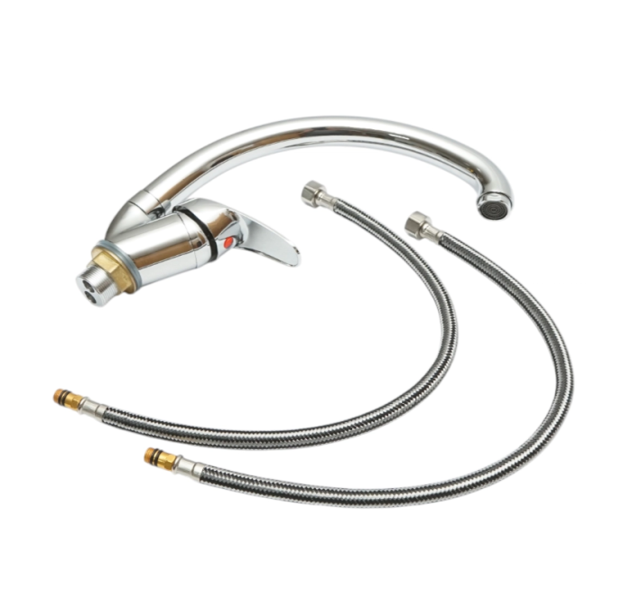 Baterie lavoar baie monocomanda, montaj chiuveta, cartus ceramic, crom lucios (DISSY41) [2]