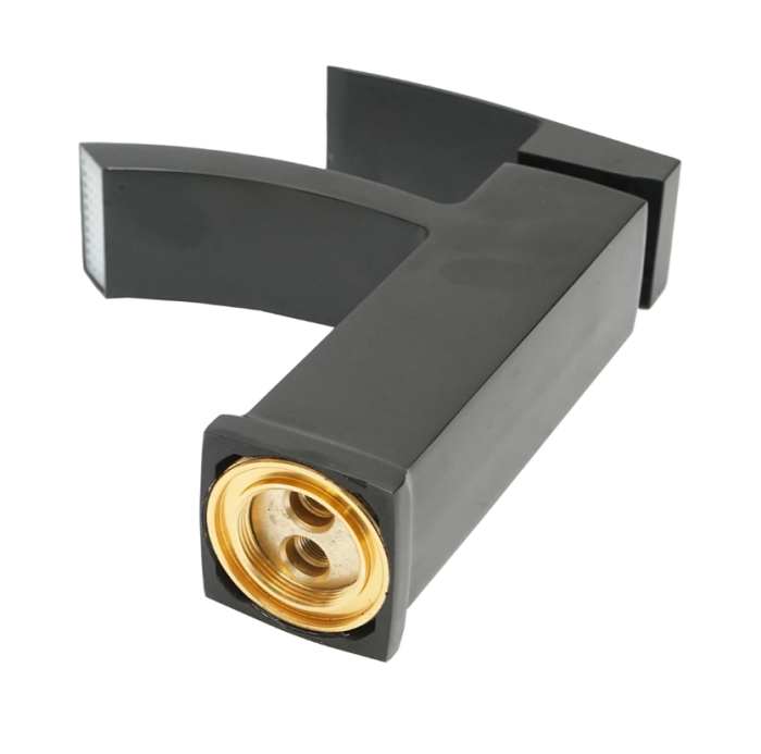 Baterie lavoar tip cascada, monocomanda, finisaj negru mat, aliaj zinc, accesorii incluse (DISPM64) [3]