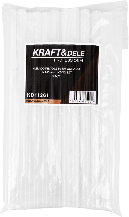 Batoane silicon pistol lipit 11x250mm albe adeziv termofuzibil 42 buc 1kg (KD11261) [9]