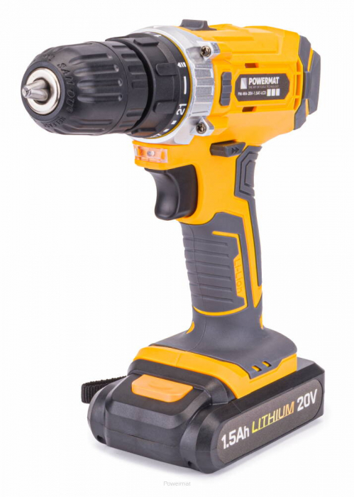 Masina, Aparat de gaurit, insurubat, Bormasina, Autofiletanta cu acumulator 20V 2 baterii + accesorii (PM0784) [5]