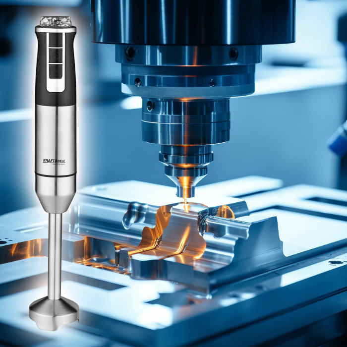 Blender de mana 1500W multifunctional cu doua trebe de viteza Turbo 2 lame otel inoxidabil tocator recipient + accesorii (KD4110) [4]