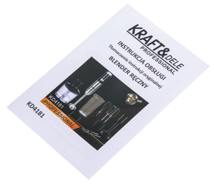 Blender de mana 1500W multifunctional cu doua trebe de viteza Turbo 4 lame otel inoxidabil tocator recipient + accesorii (KD4181) [20]