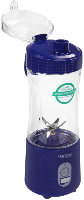 Blender portabil fara fir USB-C 380ML albastru 2x3000mAh (KD4171) [10]