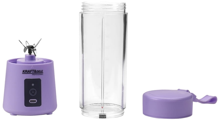 Blender portabil fara fir USB-C 400ML mov 2x3000mAh (KD4175) [2]