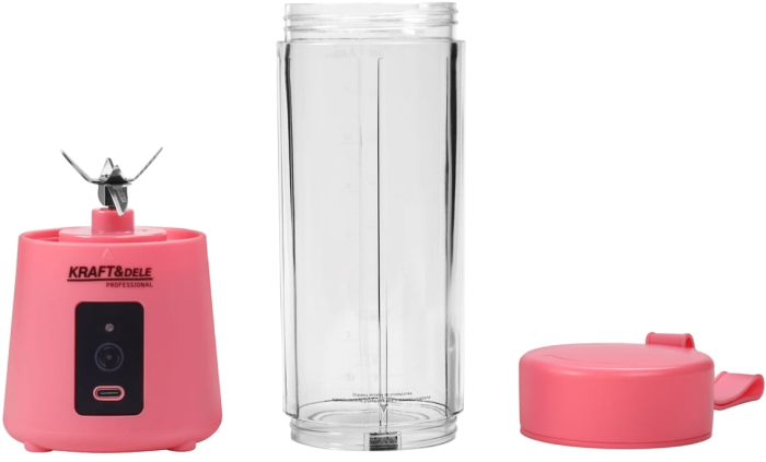 Blender portabil fara fir USB-C 400ML roz 2x3000mAh (KD4173) [2]