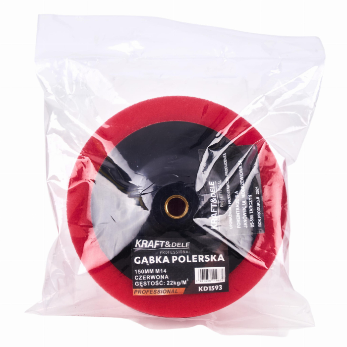 Burete pentru lustruit polisat 150mm M14 rosu 22 kgm³ (KD1593) [8]