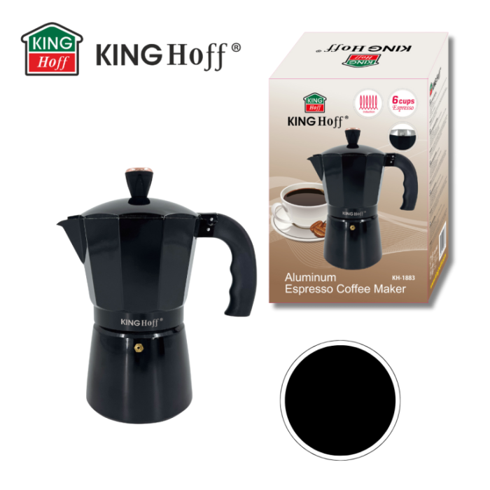Espressor moka aluminiu negru, 6 cesti (KH-1883) [14]