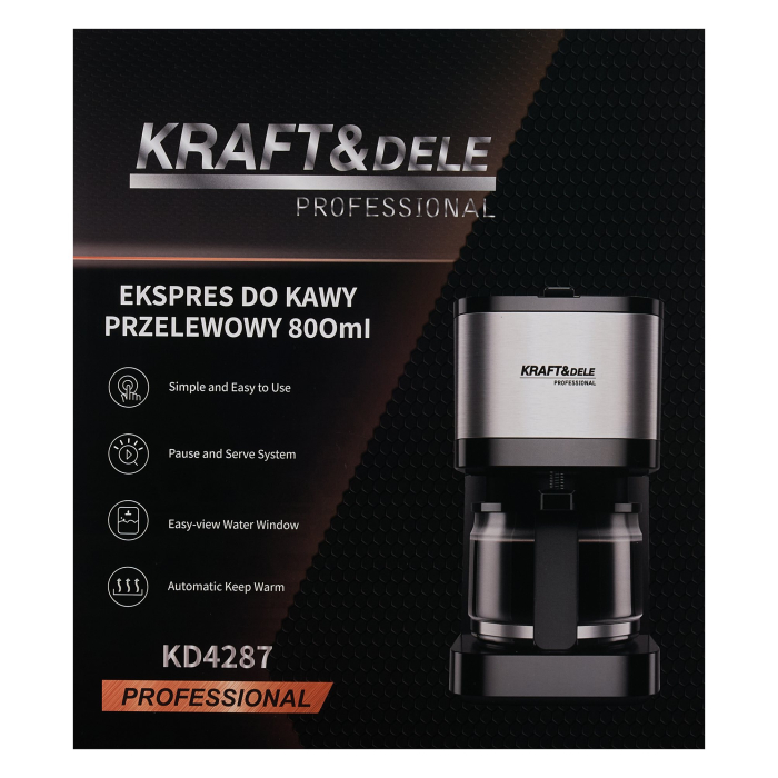 Cafetiera cu filtru 800 ml, 1200 W, filtru reutilizabil, Pause & Serve (KD4287) [25]
