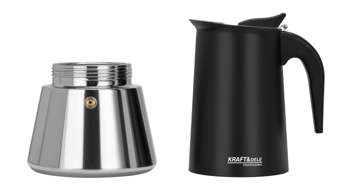 Cafetiera Moka inox 12 cesti pentru cafea espresso pe aragaz (KD4275) [5]
