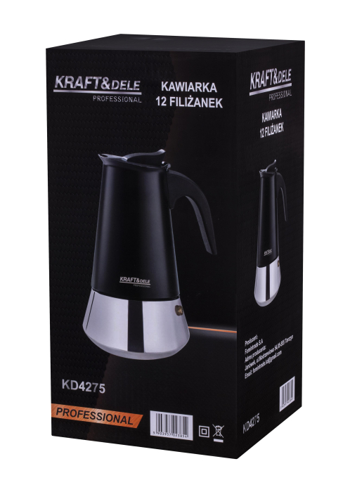 Cafetiera Moka inox 12 cesti pentru cafea espresso pe aragaz (KD4275) [12]