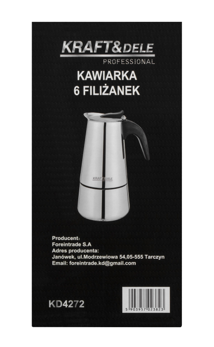 Cafetiera Moka inox 300 ml 6 cesti pentru cafea pe aragaz (KD4272) [13]