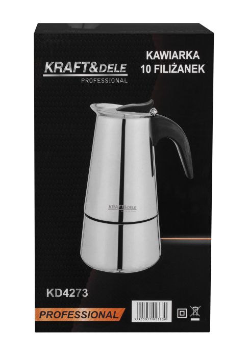 Cafetiera Moka inox 500 ml 10 cesti pentru cafea pe aragaz  (KD4273) [12]