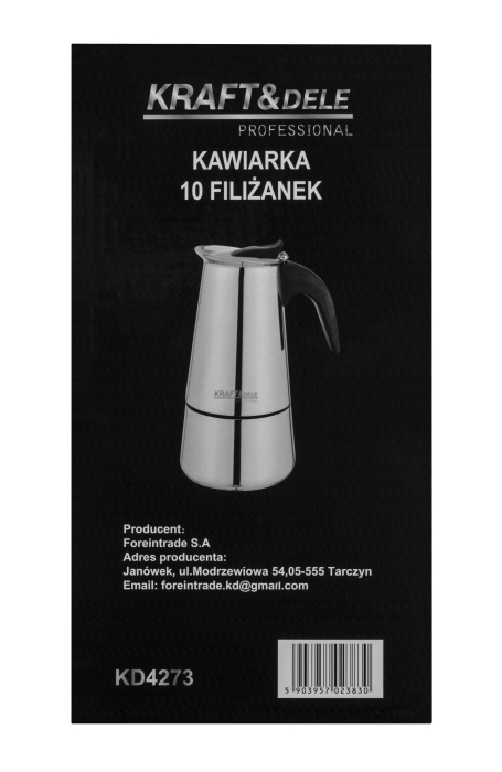 Cafetiera Moka inox 500 ml 10 cesti pentru cafea pe aragaz  (KD4273) [10]