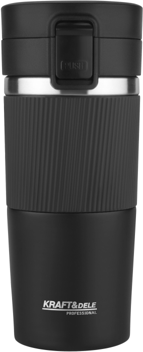 Cana termica 450ml otel inoxidabil pereti dubli etansa deschidere push silicon antiderapant (KD4266) [3]
