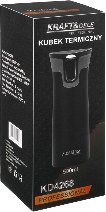 Cana termica 500ml otel inoxidabil pereti dubli etansa deschidere one touch silicon antiderapant (KD4268) [13]