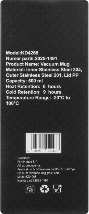 Cana termica 500ml otel inoxidabil pereti dubli etansa deschidere one touch silicon antiderapant (KD4268) [12]