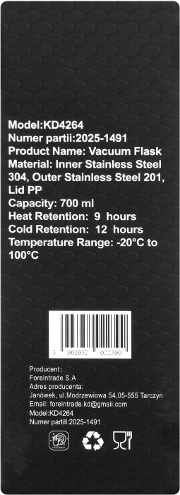 Cana termica 700ml otel inoxidabil pereti dubli etansa izolare termica bauturi calde reci (KD4264) [14]