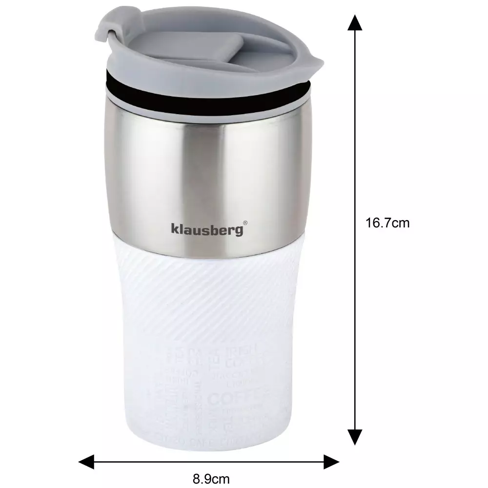 Cana termica din otel inoxidabil alba 320 ml (KB-7627) [2]