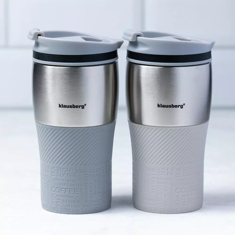 Cana termica din otel inoxidabil gri 320 ml  (KB-7626) [12]