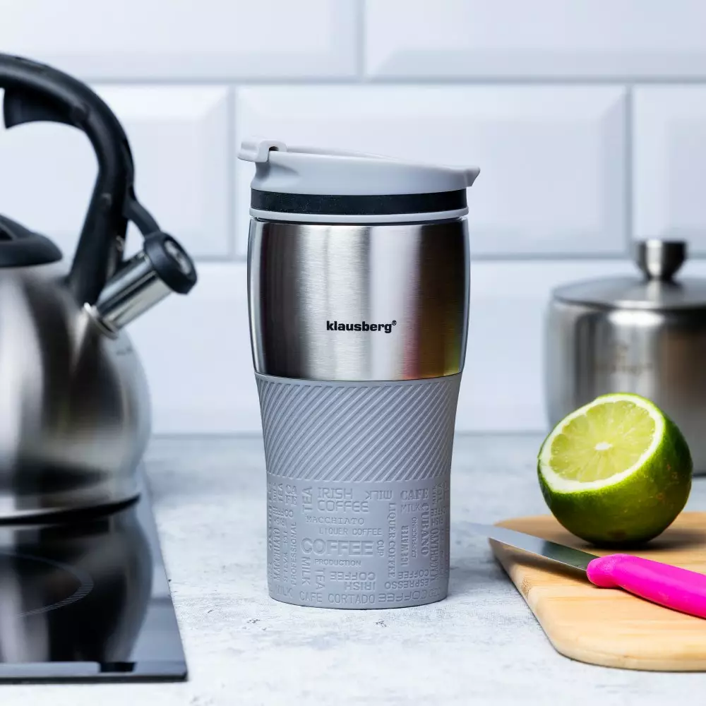 Cana termica din otel inoxidabil gri 320 ml  (KB-7626) [8]