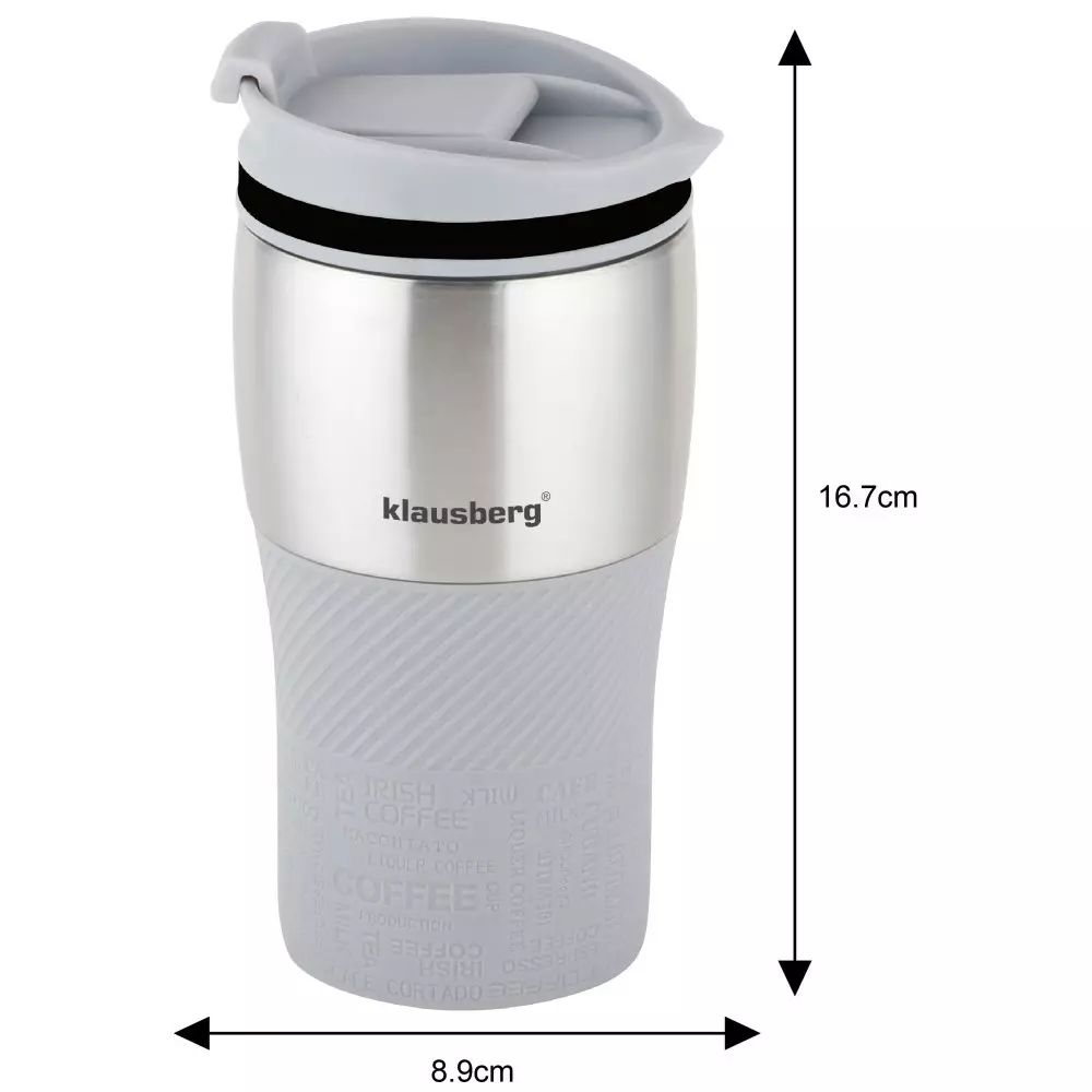 Cana termica din otel inoxidabil gri 320 ml  (KB-7626) [3]