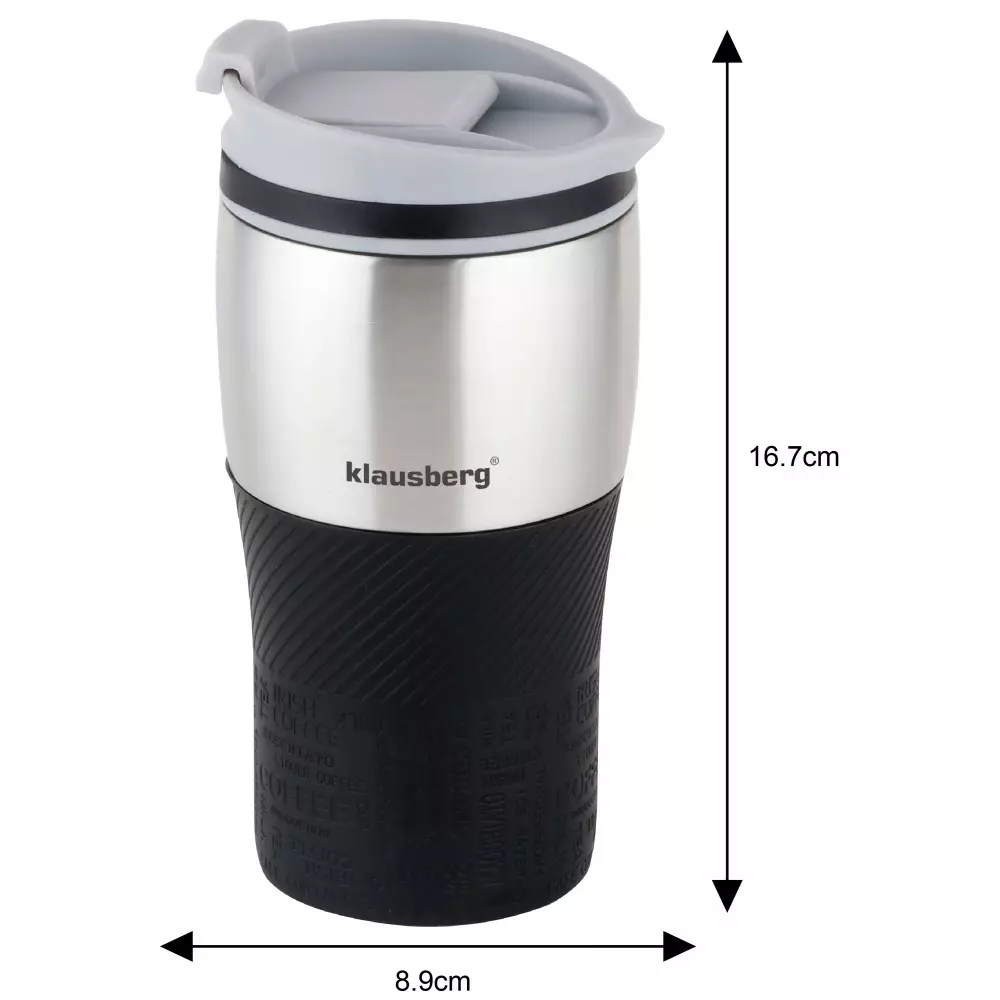 Cana termica din otel inoxidabil neagra 320 ml (KB-7625) [2]