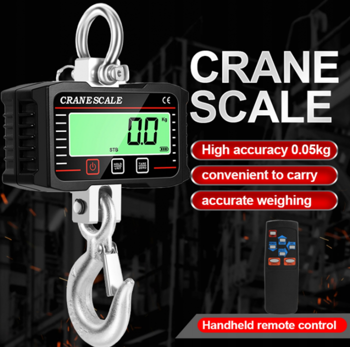 Cantar electronic portabil 2000kg tip macara digital cu carlig si telecomanda (HOLMX1752) [4]