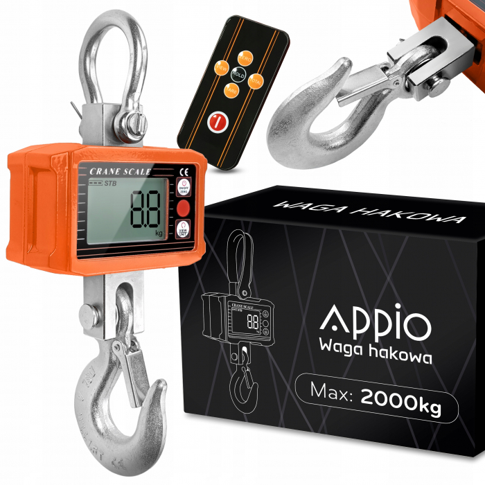 Cantar electronic portabil 2000kg tip macara digital cu carlig si telecomanda (WAG13) [1]