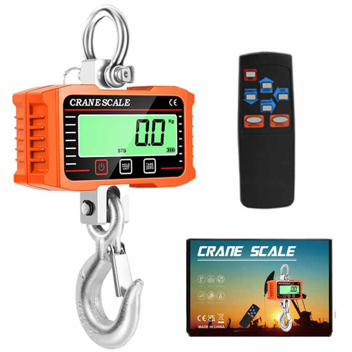 Cantar electronic portabil 2000kg tip macara digital cu carlig si telecomanda (WAGA2) [1]