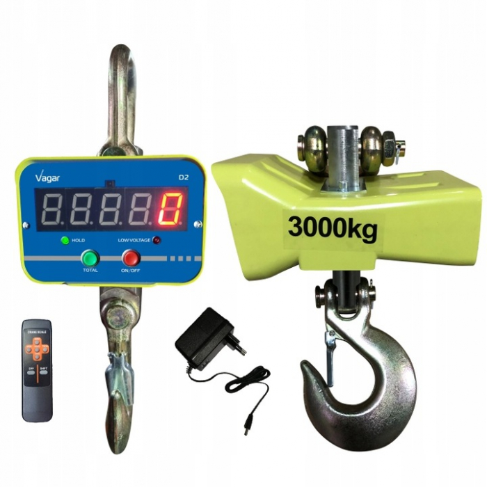 Cantar electronic portabil 3000kg tip macara digital cu carlig si telecomanda (D23000) [1]