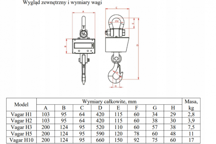 Cantar electronic portabil 3000kg tip macara digital cu carlig si telecomanda (VAGARH3) [9]