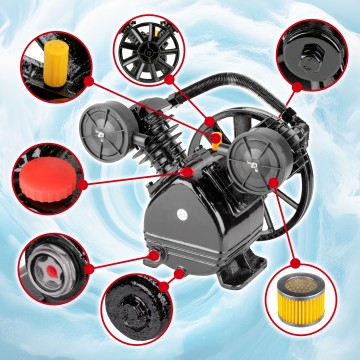 Cap compresor aer cu 2 pistoane de 65mm debit 300-500 l/min presiune maxima 10 Bar 13mm pentru butelie 50-200L (V2065) [2]