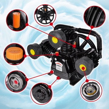 Cap compresor aer cu 3 cilindri pistoane pentru 7.5kW 150-250L 900L min (W3090) [2]