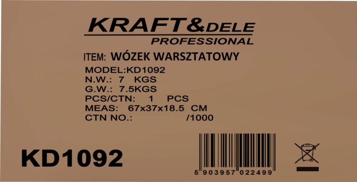 Carucior atelier cu 3 rafturi din otel si roti pentru organizare scule (KD1092) [13]
