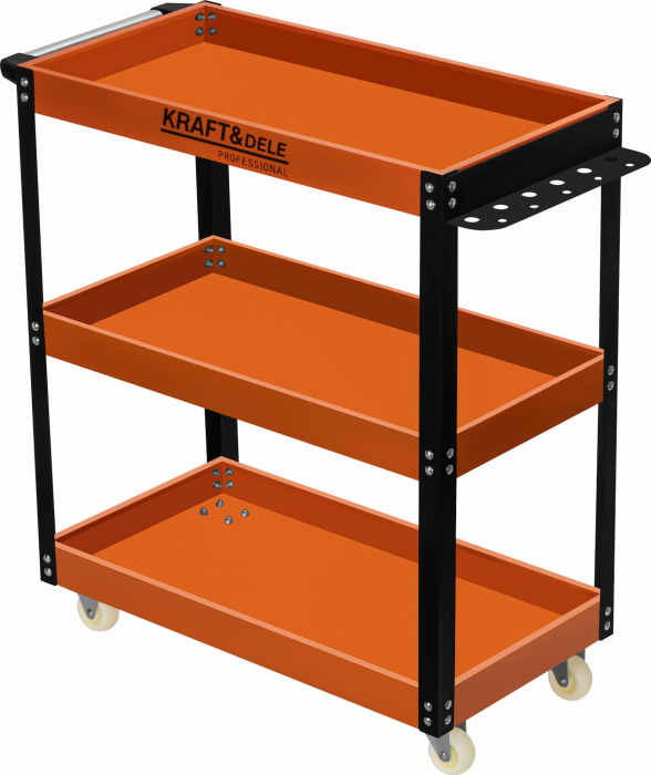 Carucior atelier cu 3 rafturi din otel si roti pentru organizare scule ...