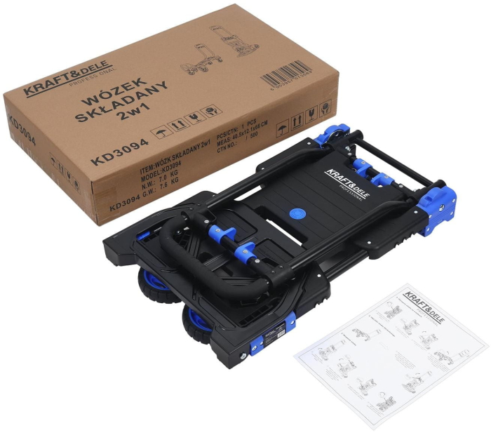 Carucior de transport pliabil 2 in 1, capacitate 150 kg (KD3094) [17]