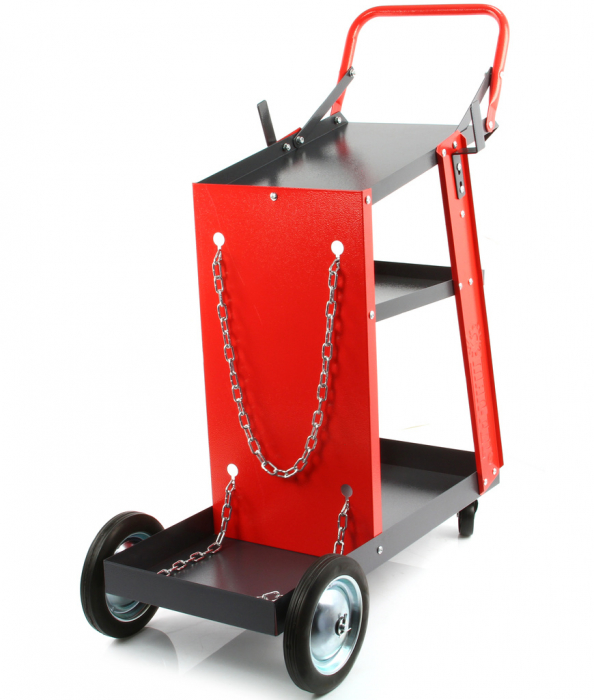 Carucior masa pentru aparat sudura manevrare pe roti cu rafturi suport butelie (M66610) [4]