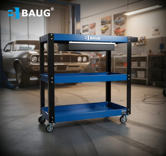 Carucior metalic scule atelier cu roti 3 rafturi (B3900) [9]