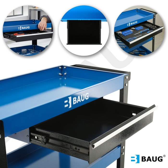 Carucior metalic scule atelier cu roti 3 rafturi (B3900) [8]