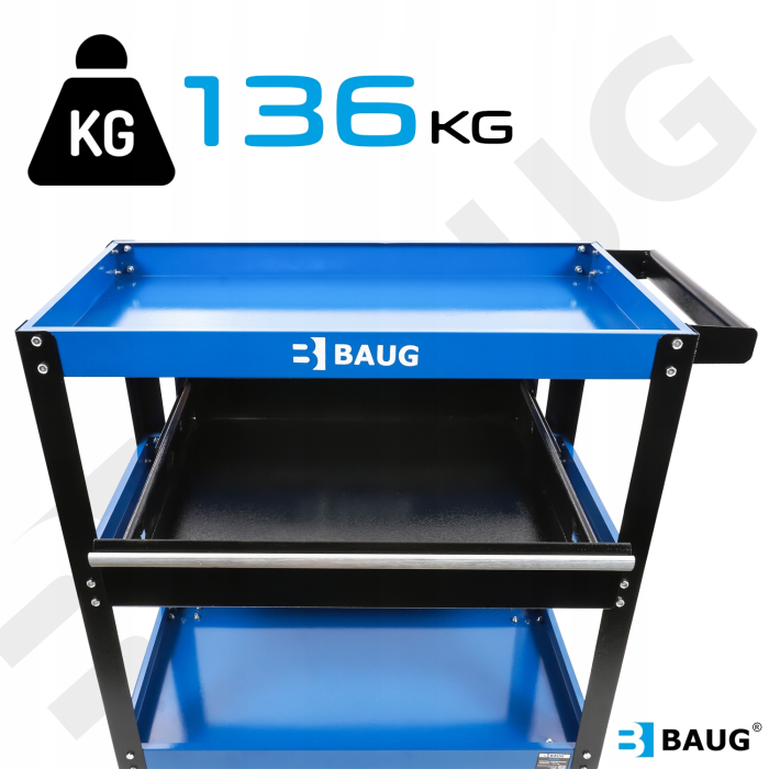 Carucior metalic scule atelier cu roti 3 rafturi (B3900) [4]