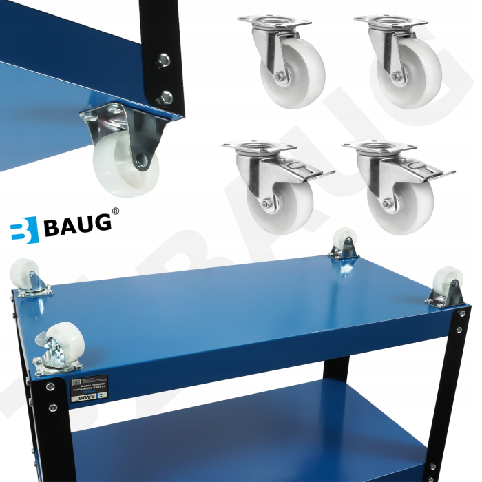 Carucior metalic scule atelier cu roti 3 rafturi (B3900) [3]